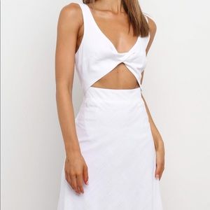 UNWORN White Petal and pup cutout dress
